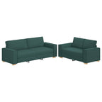 vidaXL 2-teiliges Sofa-Set mit Kissen, dunkelgrüner Stoff