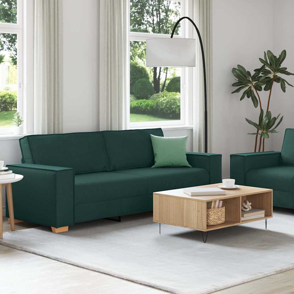 vidaXL 2-teiliges Sofa-Set mit Kissen, dunkelgrüner Stoff