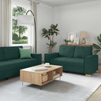 vidaXL 2-teiliges Sofa-Set mit Kissen, dunkelgrüner Stoff