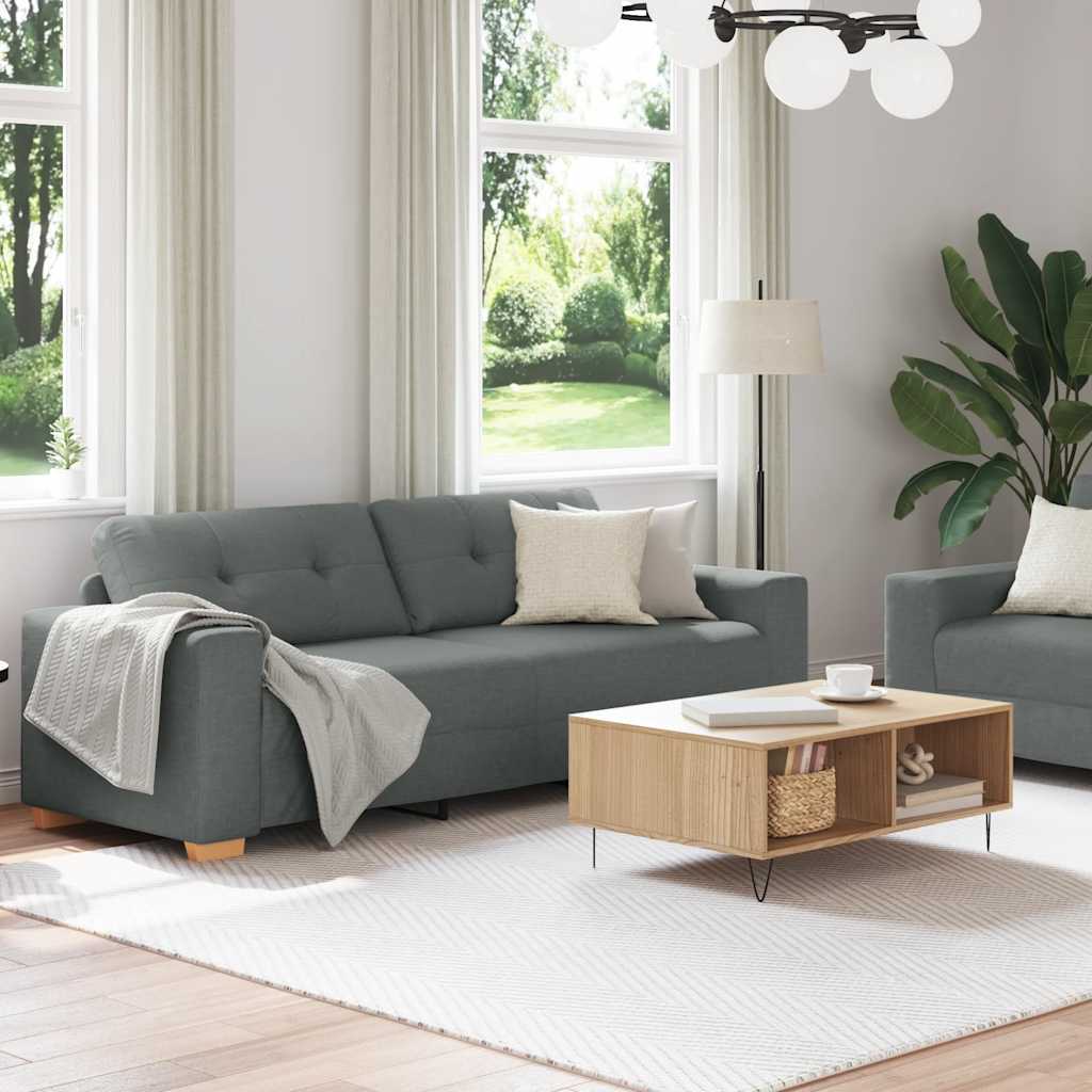 vidaXL 2-teiliges Sofa-Set mit Kissen, dunkelgrauer Stoff
