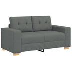 vidaXL 2-teiliges Sofa-Set mit Kissen, dunkelgrauer Stoff