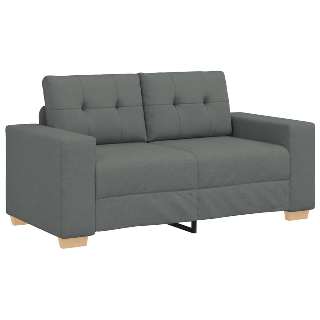 vidaXL 2-teiliges Sofa-Set mit Kissen, dunkelgrauer Stoff