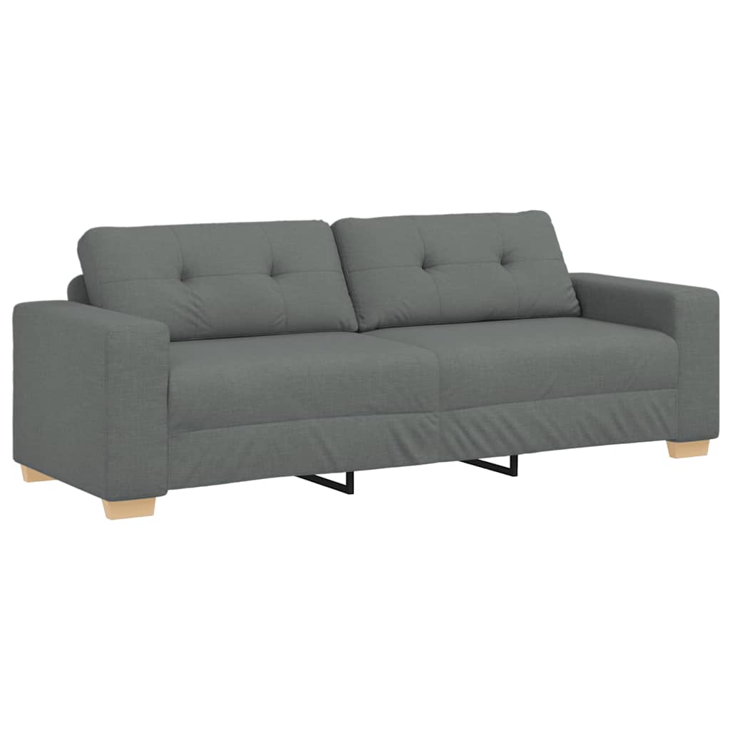 vidaXL 2-teiliges Sofa-Set mit Kissen, dunkelgrauer Stoff