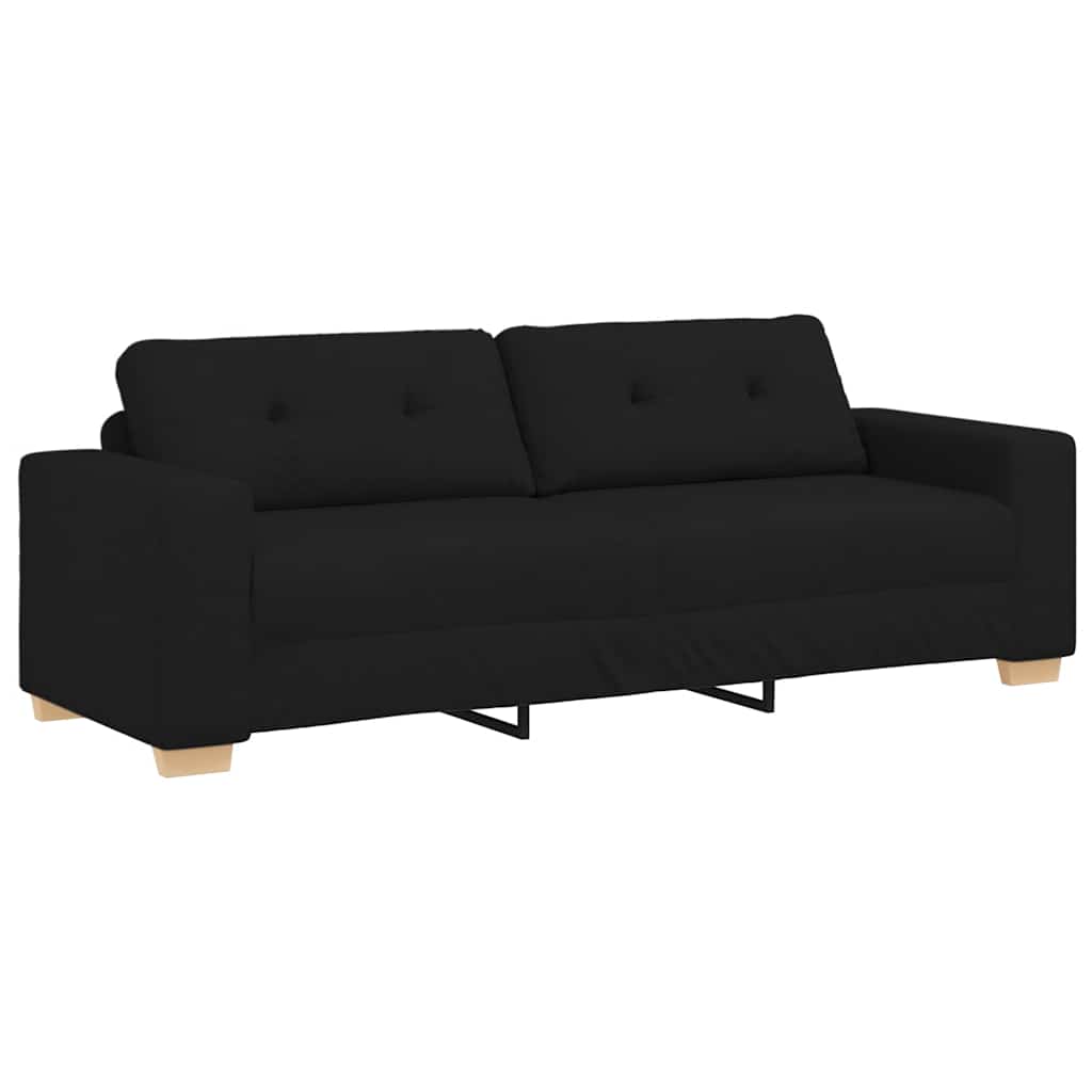 vidaXL 2-teiliges Sofa-Set mit Kissen, schwarzer Stoff