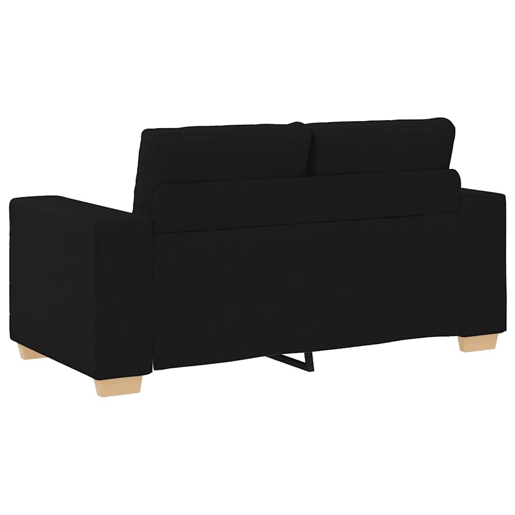 vidaXL 2-teiliges Sofa-Set mit Kissen, schwarzer Stoff