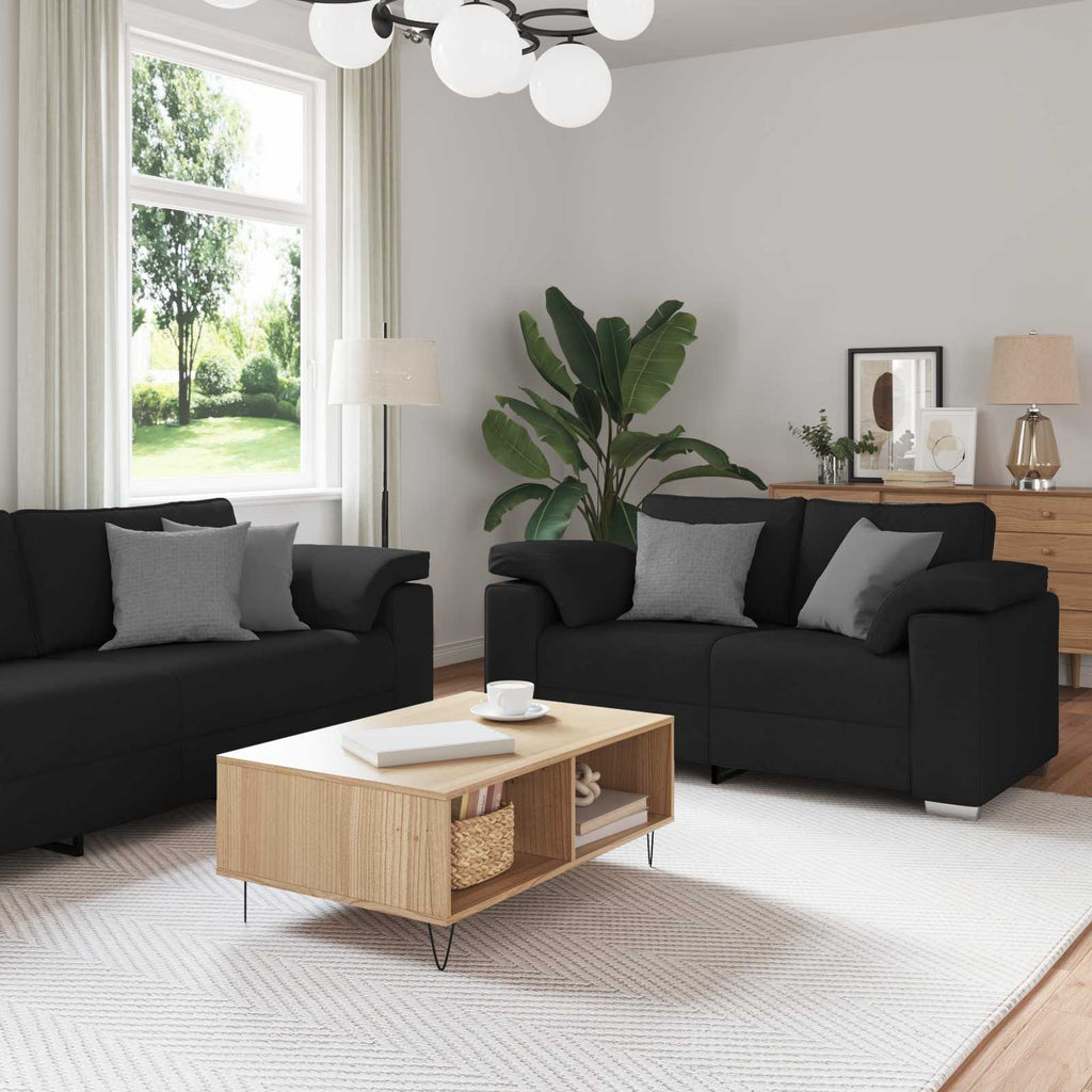 vidaXL Sofa 2 pcs Dunkelgrün 221 x 80 x 80 cm Stoff