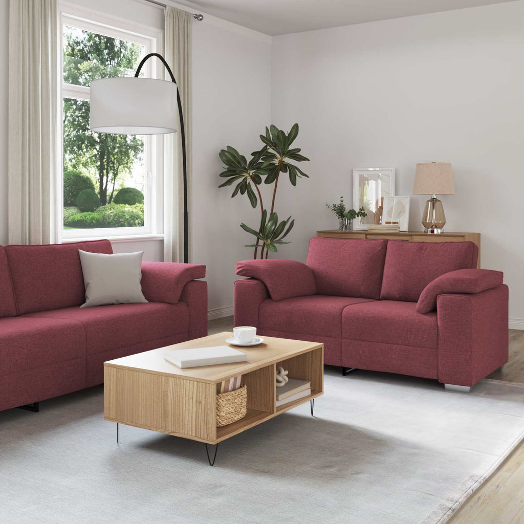 vidaXL Sofa 2 pcs Dunkelgrün 221 x 80 x 80 cm Stoff