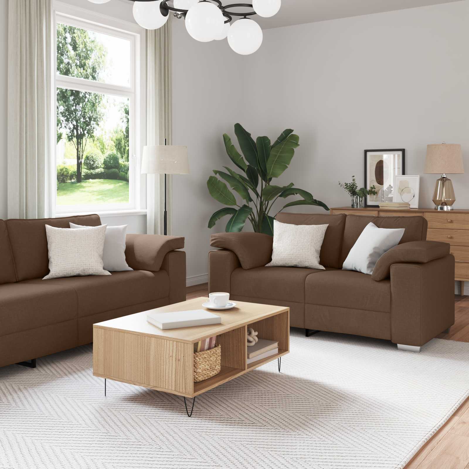 vidaXL Sofa 2 pcs Dunkelgrün 221 x 80 x 80 cm Stoff