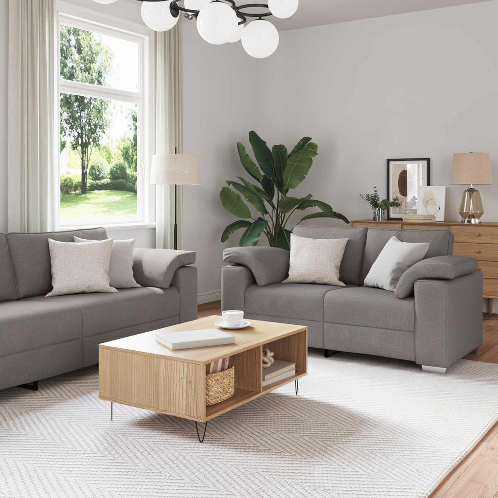 vidaXL Sofa 2 pcs Dunkelgrün 221 x 80 x 80 cm Stoff
