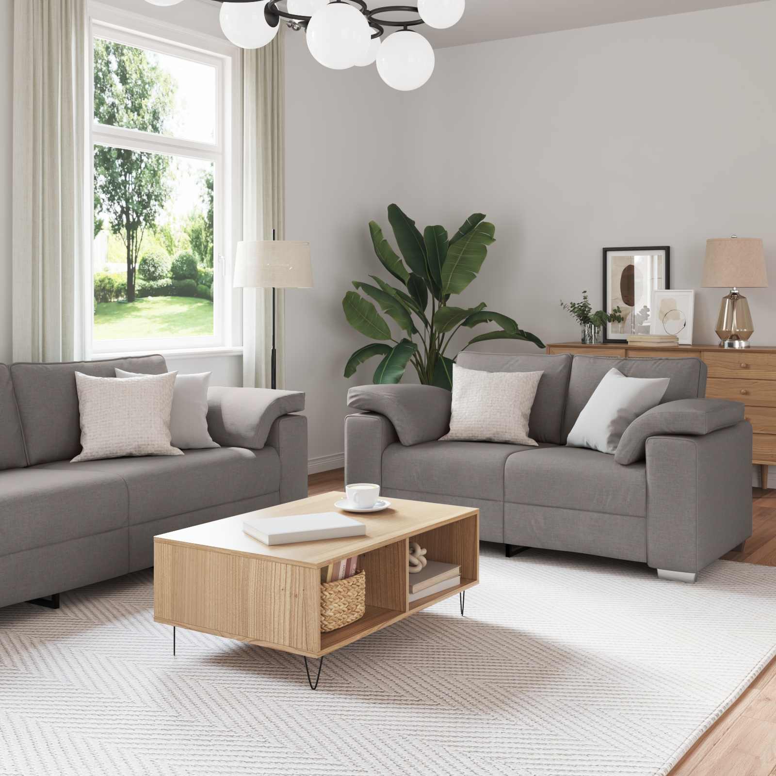 vidaXL Sofa 2 pcs Dunkelgrün 221 x 80 x 80 cm Stoff