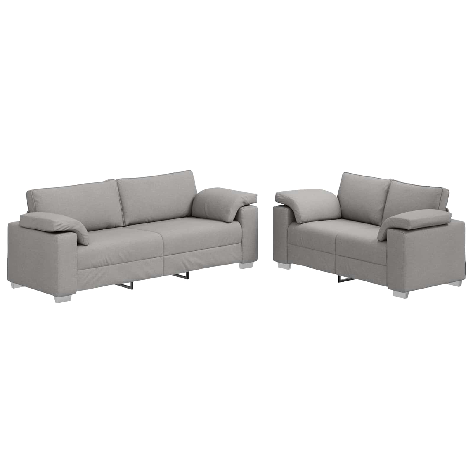 vidaXL Sofa 2 pcs Wolkengrau 219 x 80 x 82 cm Stoff