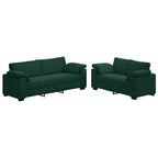 vidaXL 2-teiliges Sofa-Set mit Kissen, dunkelgrüner Samt