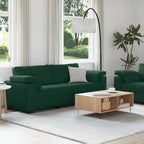 vidaXL 2-teiliges Sofa-Set mit Kissen, dunkelgrüner Samt