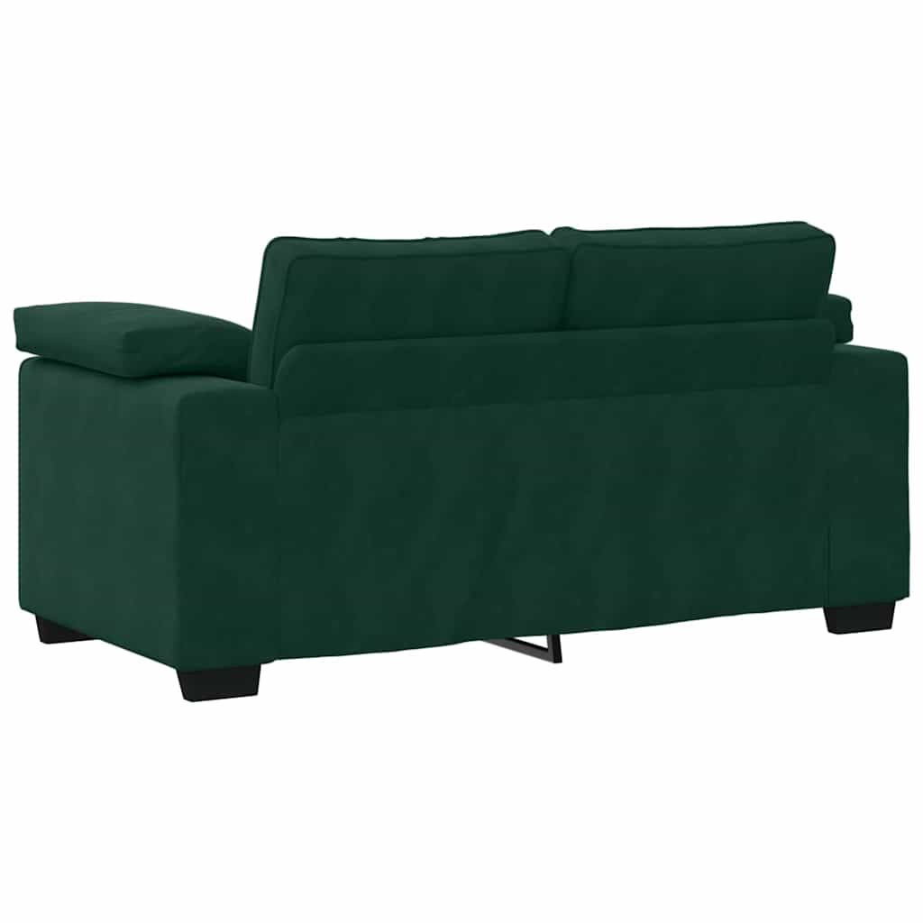 vidaXL 2-teiliges Sofa-Set mit Kissen, dunkelgrüner Samt