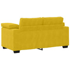 vidaXL 2-teiliges Sofa-Set mit Kissen, gelber Samt