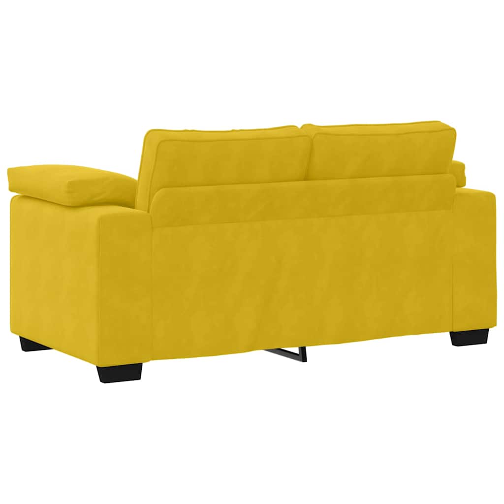 vidaXL 2-teiliges Sofa-Set mit Kissen, gelber Samt