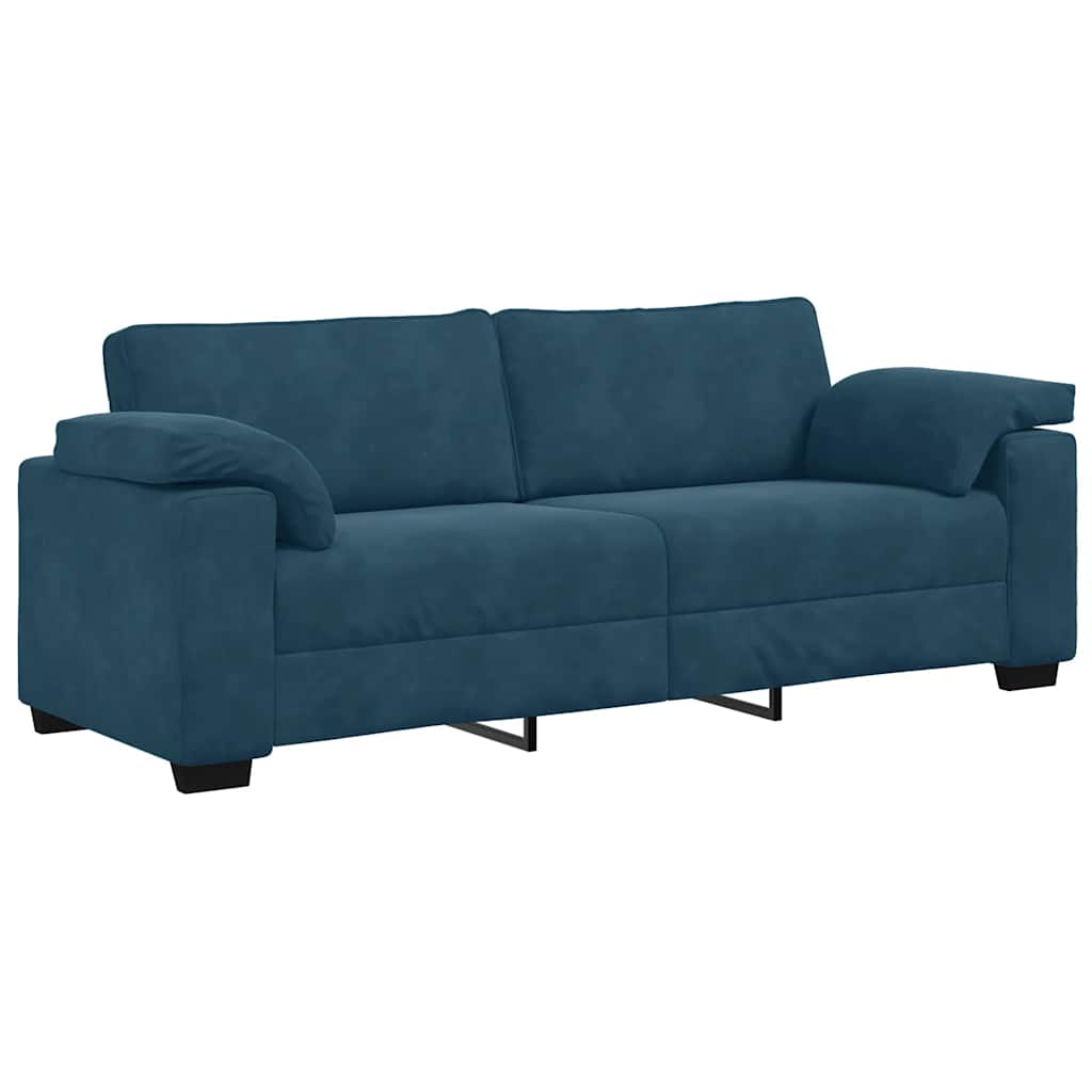 vidaXL 2-teiliges Sofa-Set mit Kissen, blauer Samt