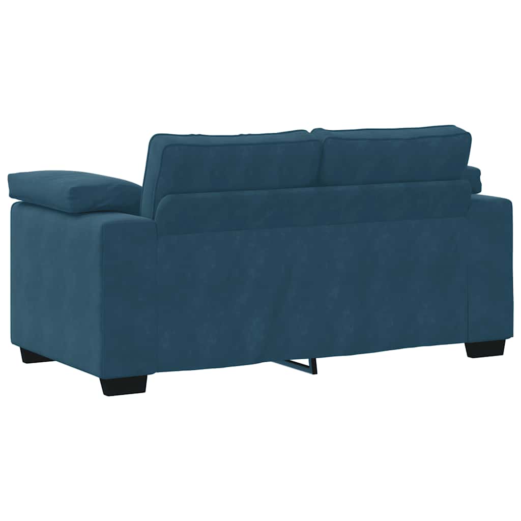 vidaXL 2-teiliges Sofa-Set mit Kissen, blauer Samt