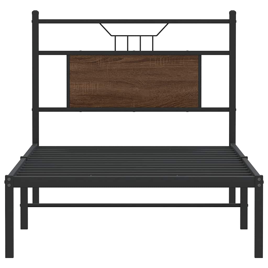 vidaXL Bettgestell ohne Matratze Braun Eiche 75x190 cm Holzwerkstoff