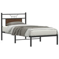 vidaXL Bettgestell ohne Matratze Braun Eiche 75x190 cm Holzwerkstoff
