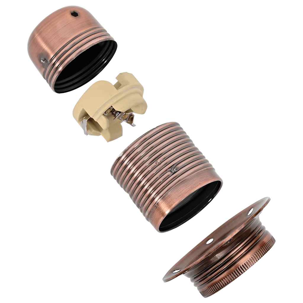 vidaXL Lampenfassungen 2 Stk. Rot-Bronze E27