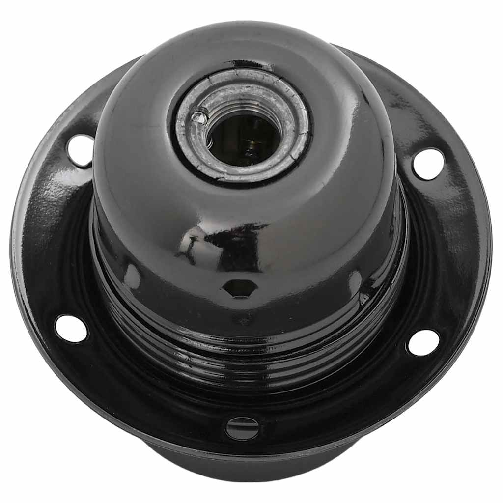 vidaXL Lampenfassungen 2 Stk. Glänzend Schwarz E27