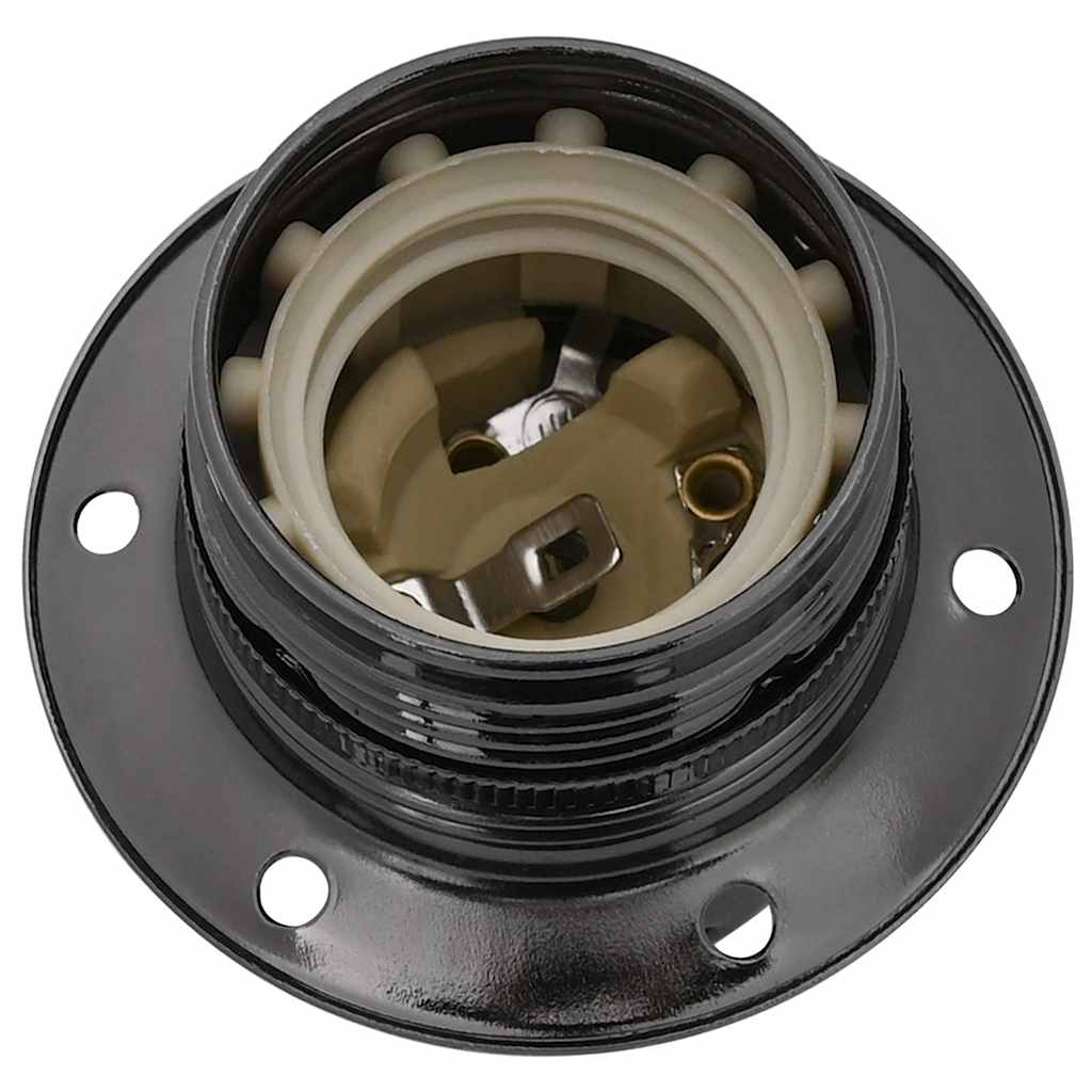 vidaXL Lampenfassungen 2 Stk. Glänzend Schwarz E27