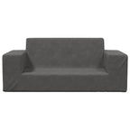 vidaXL Kindersofa 2-Sitzer Anthrazit Weich Plüsch