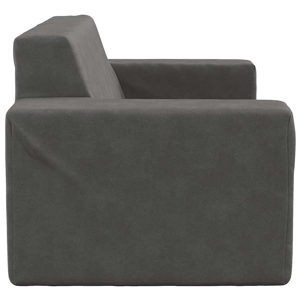 vidaXL Kindersofa 2-Sitzer Anthrazit Weich Plüsch