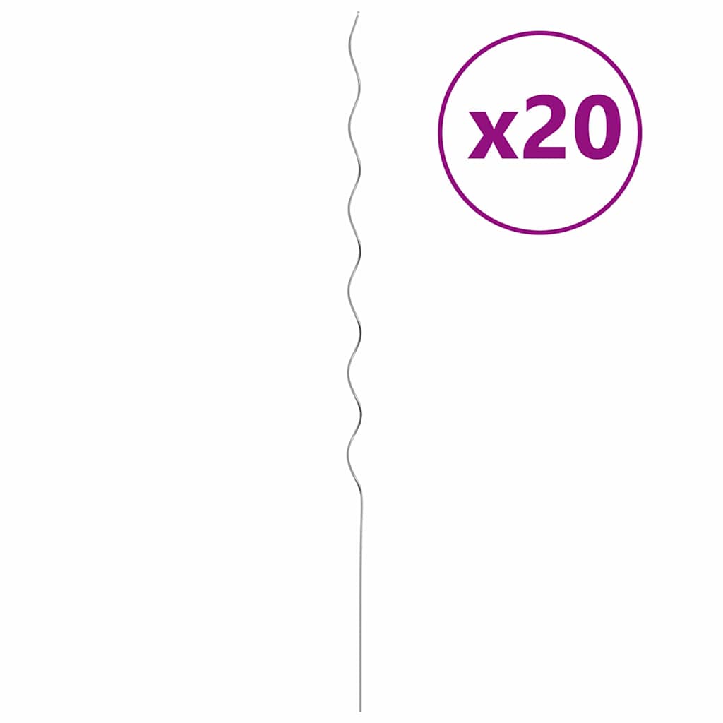 vidaXL Pflanzenstütze 20 pcs Silber 150 x 0,6 x 0,6 cm Stahl