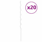 vidaXL Pflanzenstütze 20 pcs Silber 150 x 0,6 x 0,6 cm Stahl