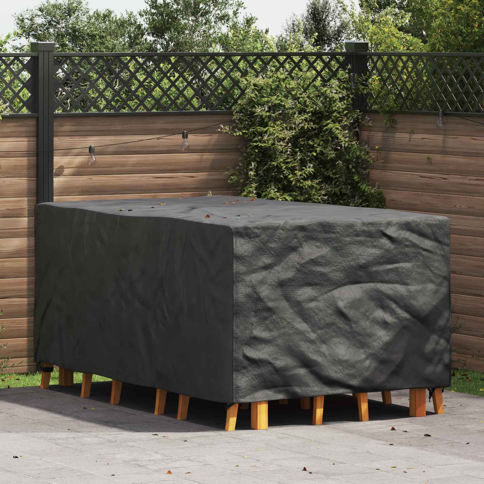 vidaXL Möbelbezug Uni Schwarz 113 x 113 x 73 cm 600D
