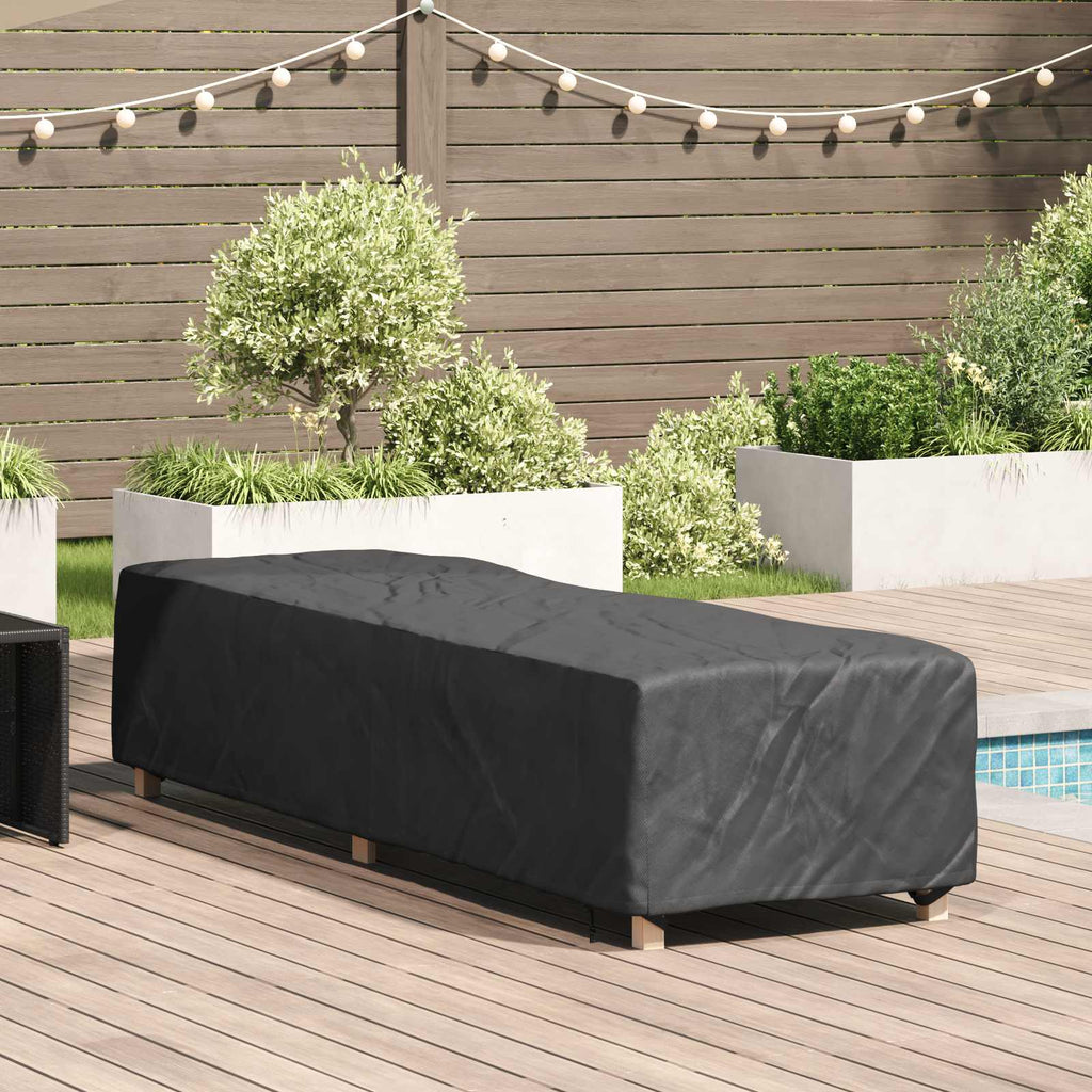 vidaXL Loungerhülle Uni Schwarz 74 x 210 x 40 cm Stoff
