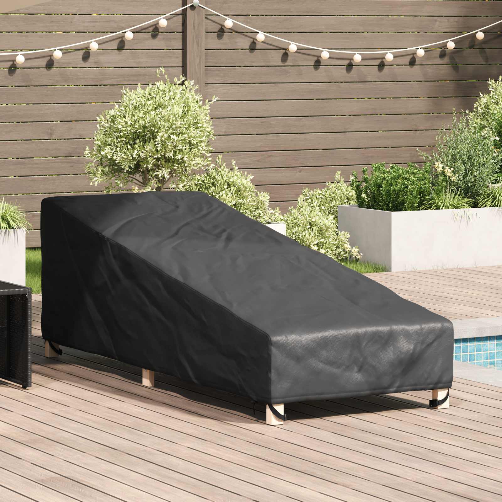 vidaXL Abdeckung für Möbel für den Outdoor Schwarz 195 x 76 x 82 cm