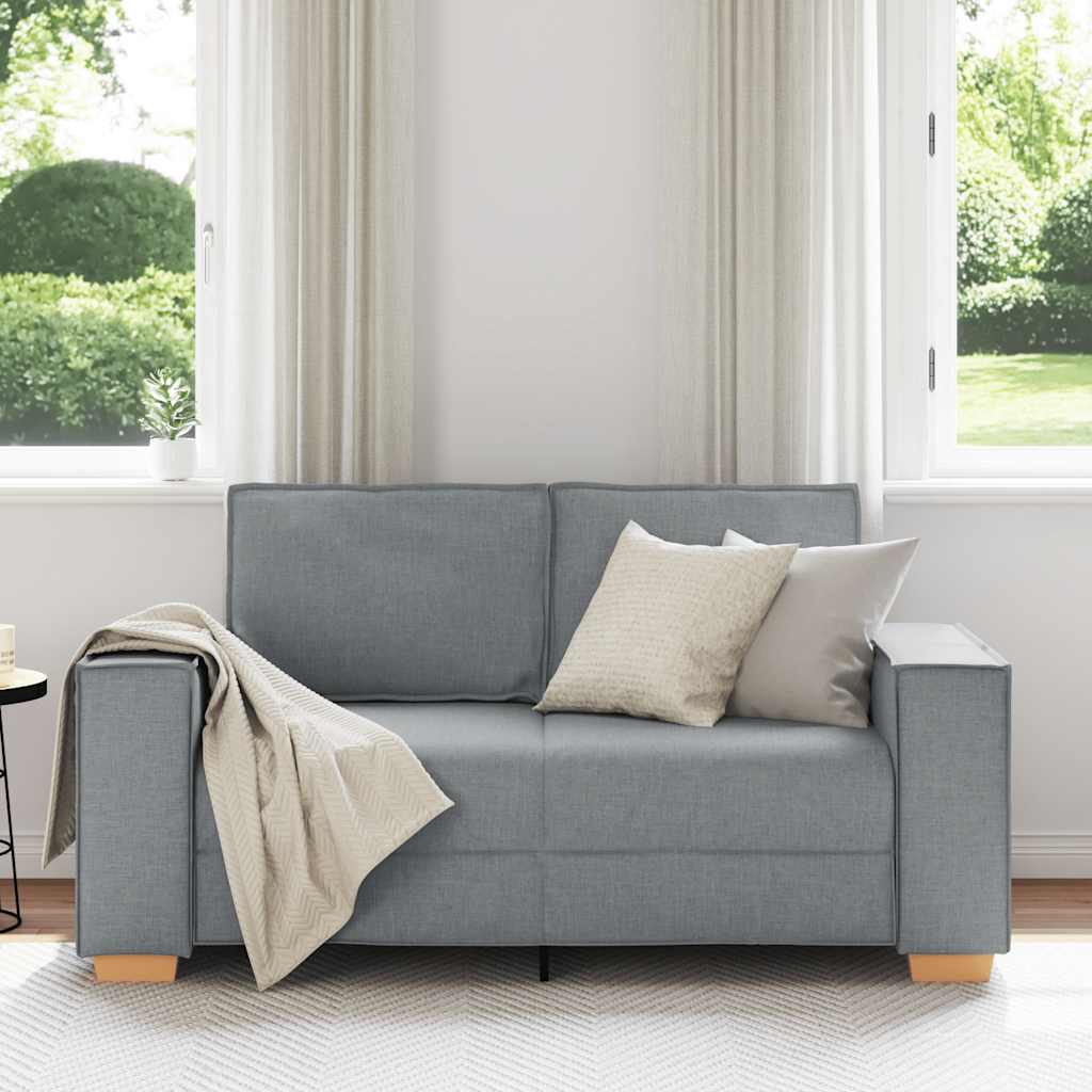 vidaXL 2-Sitzer Sofa Hellgrau 160x78x84 cm Stoff