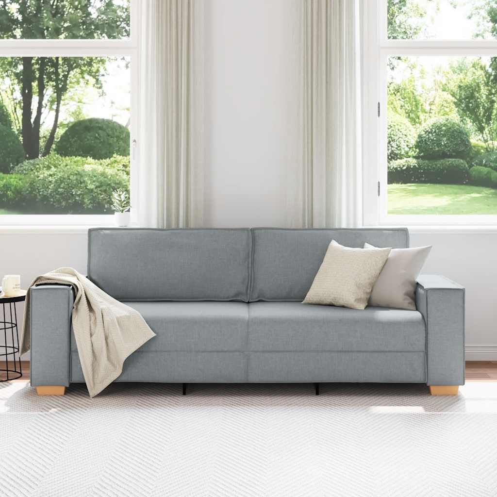 vidaXL 3-Sitzer-Sofa Hellgrau 220x78x84 cm Stoff