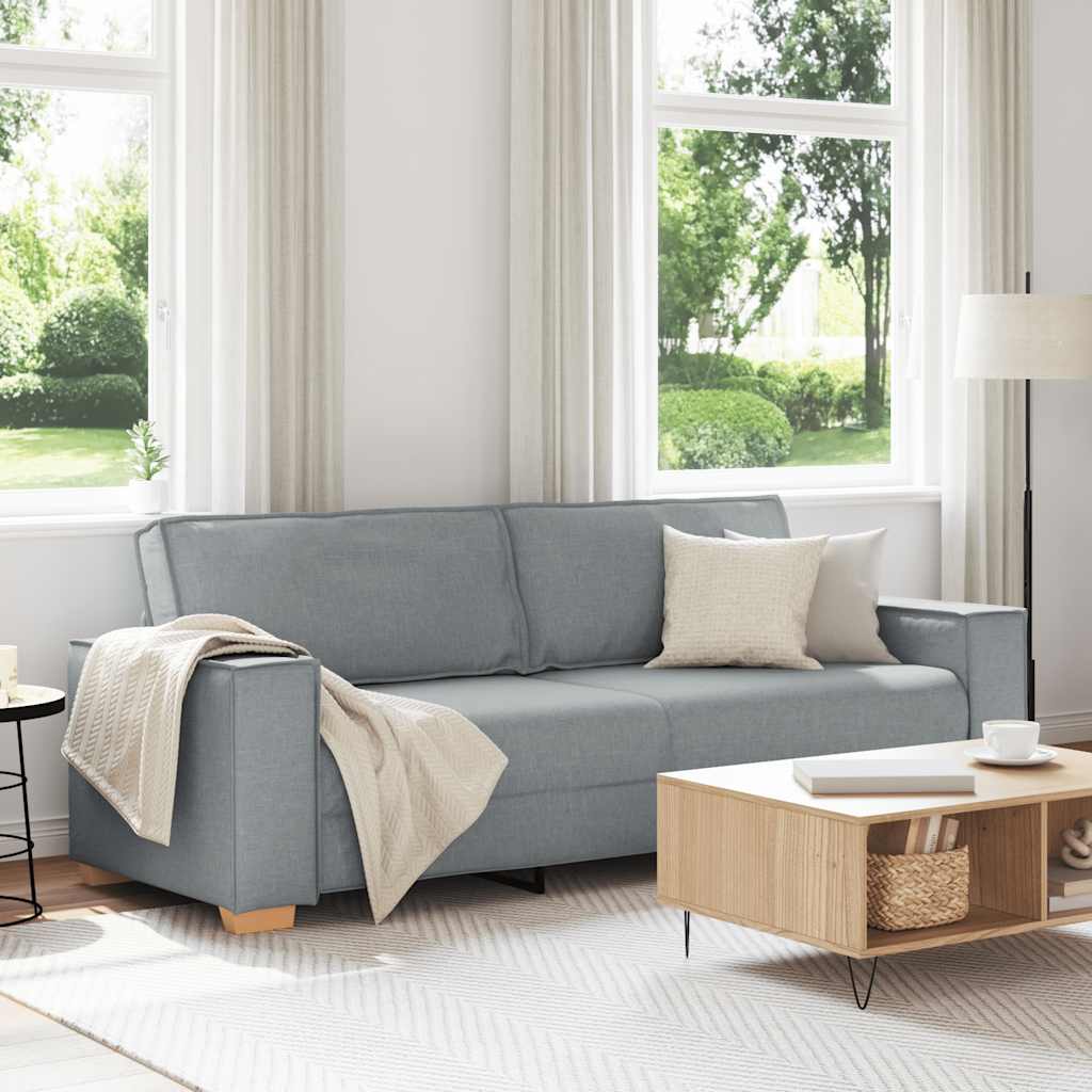 vidaXL 3-Sitzer-Sofa Hellgrau 220x78x84 cm Stoff