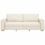vidaXL 3-Sitzer-Sofa Beige 220 cm Leinenmischgewebe