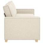 vidaXL 3-Sitzer-Sofa Beige 220 cm Leinenmischgewebe