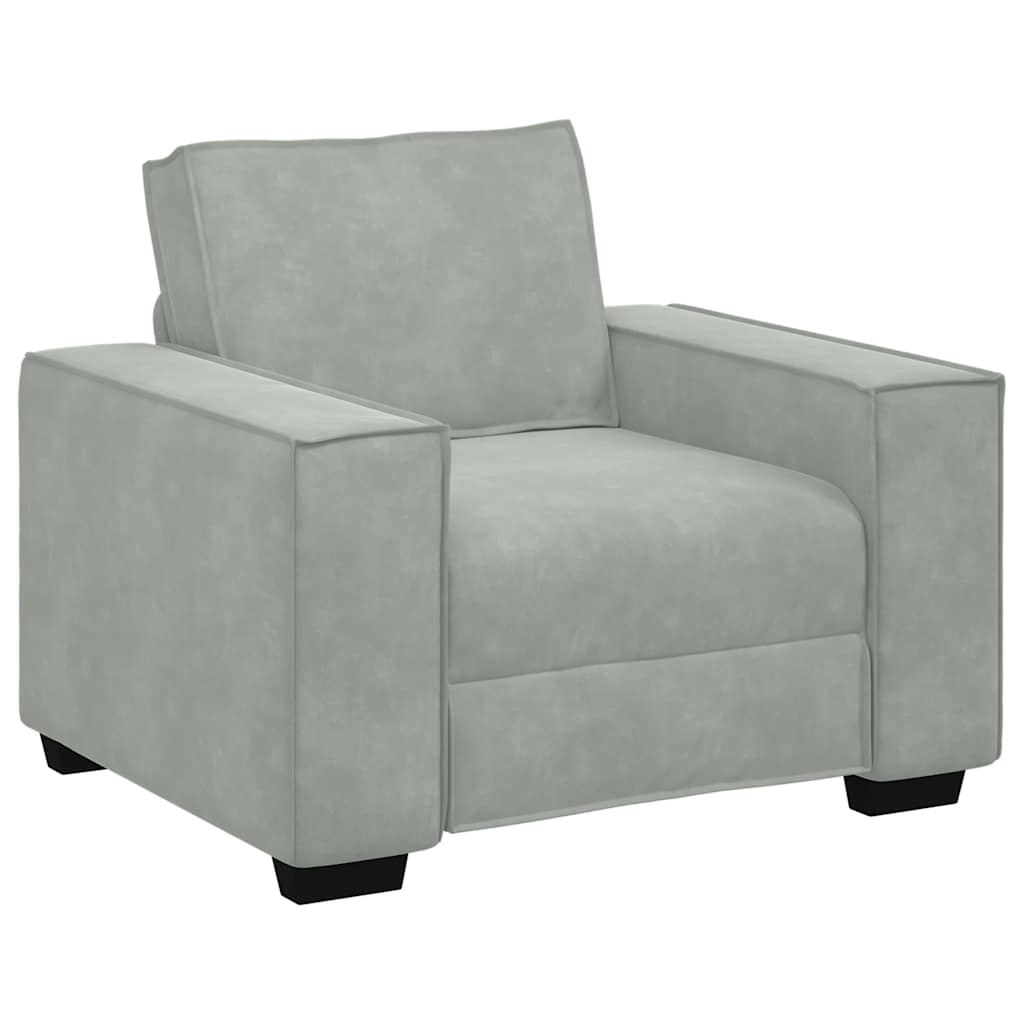 vidaXL Sessel Hellgrau 100x78x84 cm Samt