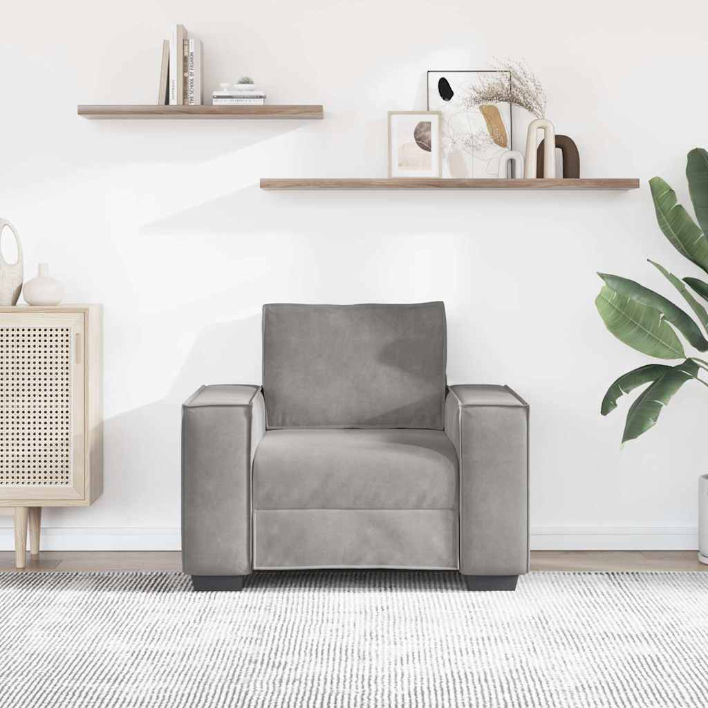 vidaXL Sessel Hellgrau 100x78x84 cm Samt