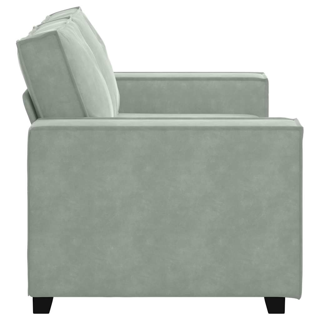 vidaXL 2-Sitzer-Sofa Hellgrau 160x78x84 cm Samt