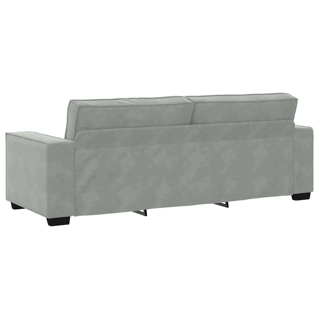 vidaXL 3-Sitzer-Sofa Hellgrau 220x78x84 cm Samt