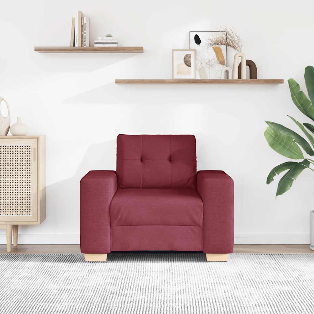 vidaXL Sofa-Sessel Weinrot 100x78x80 cm Stoff