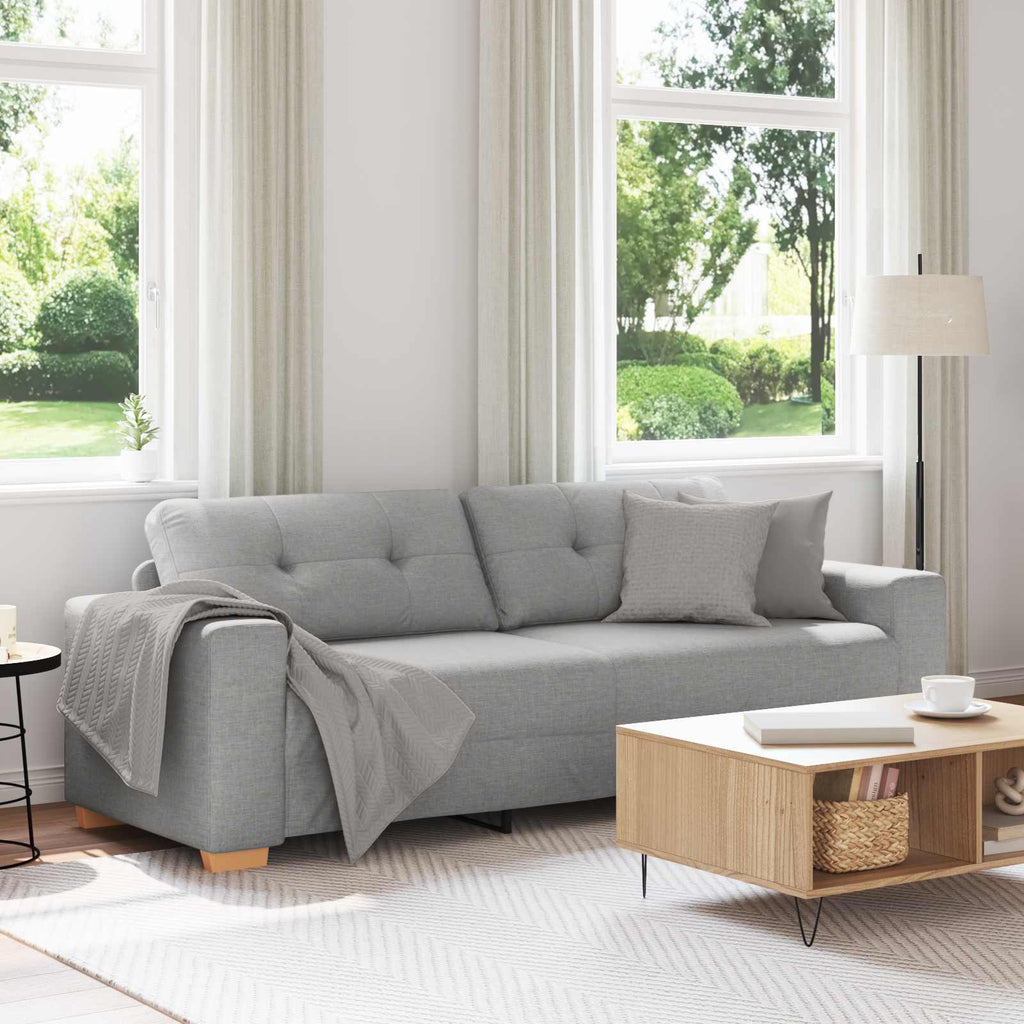 vidaXL | 3-Sitzer-Sofa | mit Kissen Wolkengrau Stoff