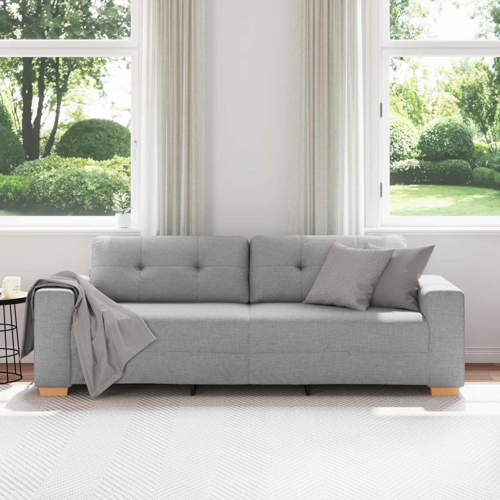 vidaXL | 3-Sitzer-Sofa | mit Kissen Wolkengrau Stoff
