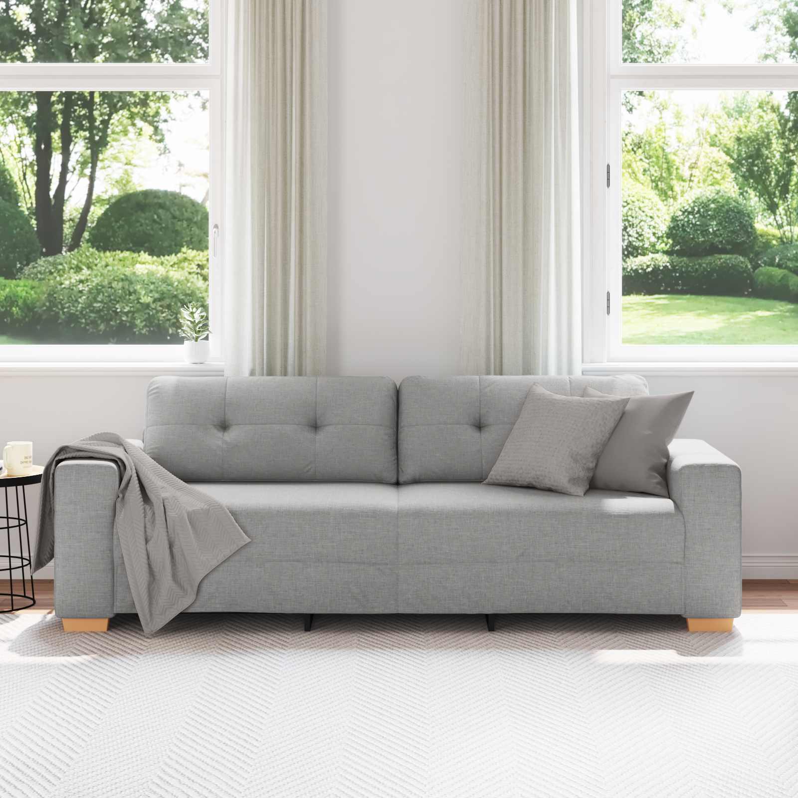 vidaXL | 3-Sitzer-Sofa | mit Kissen Wolkengrau Stoff