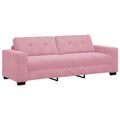 vidaXL | 3-Sitzer-Sofa | mit Kissen Rosa Samt