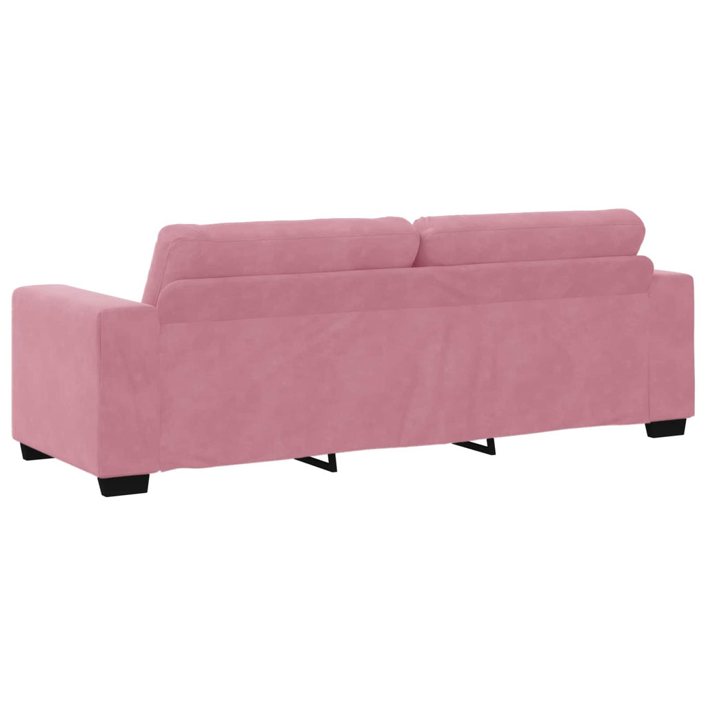 vidaXL | 3-Sitzer-Sofa | mit Kissen Rosa Samt