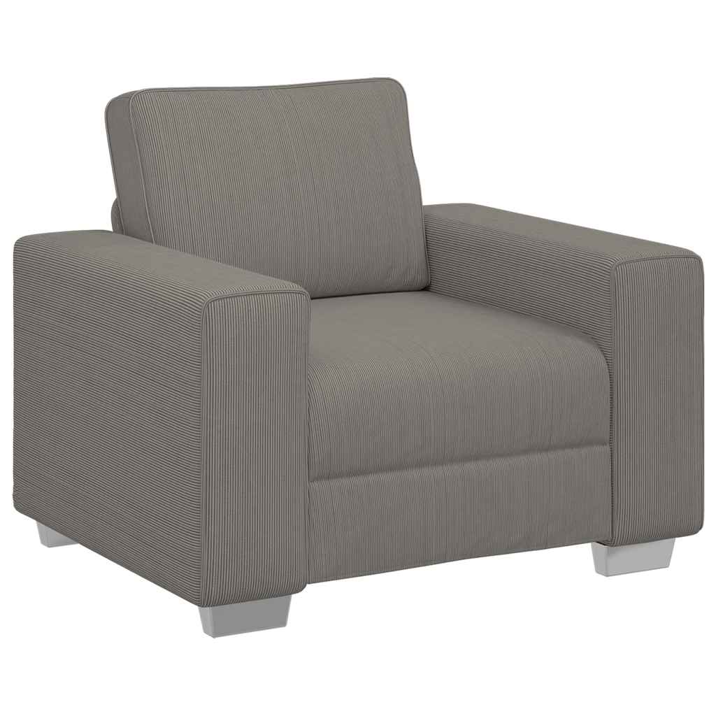 vidaXL Sessel Hellgrau 100x77x82 cm Cordstoff